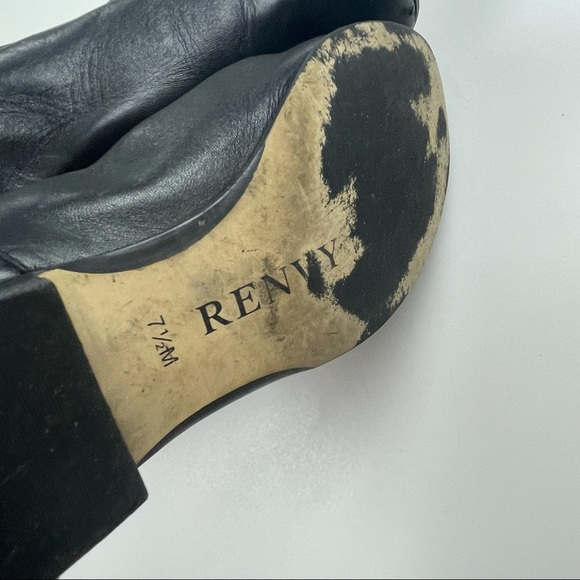 RENNY Black High Leather Riding Boots Size 7.5 - Picture 6 of 8